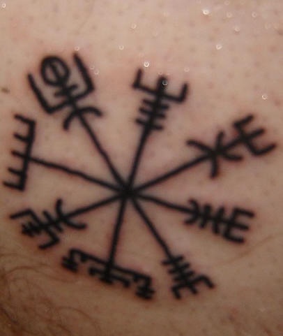 Viking circle snowflake sign black tattoo - Tattooimages.biz